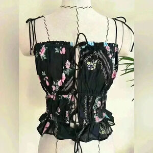 For Love & Lemons Handkerchief Print Cotton Tank – XS